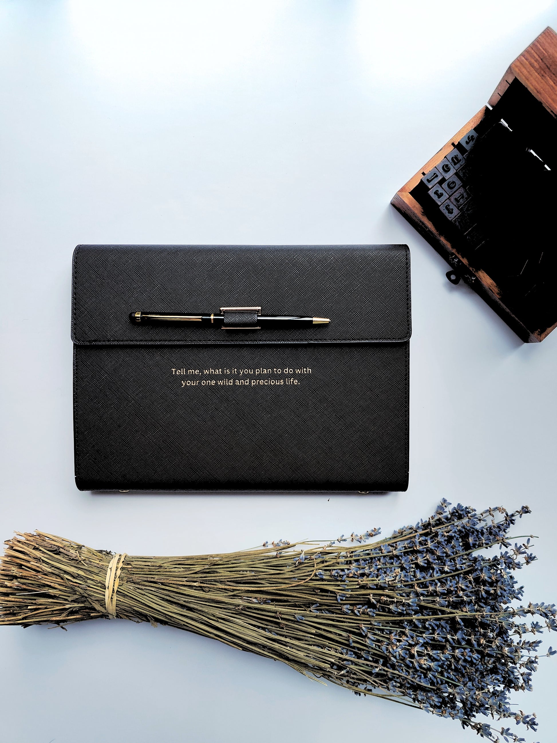 Midnight Black Mary Oliver A5 Refillable Notebook image 2